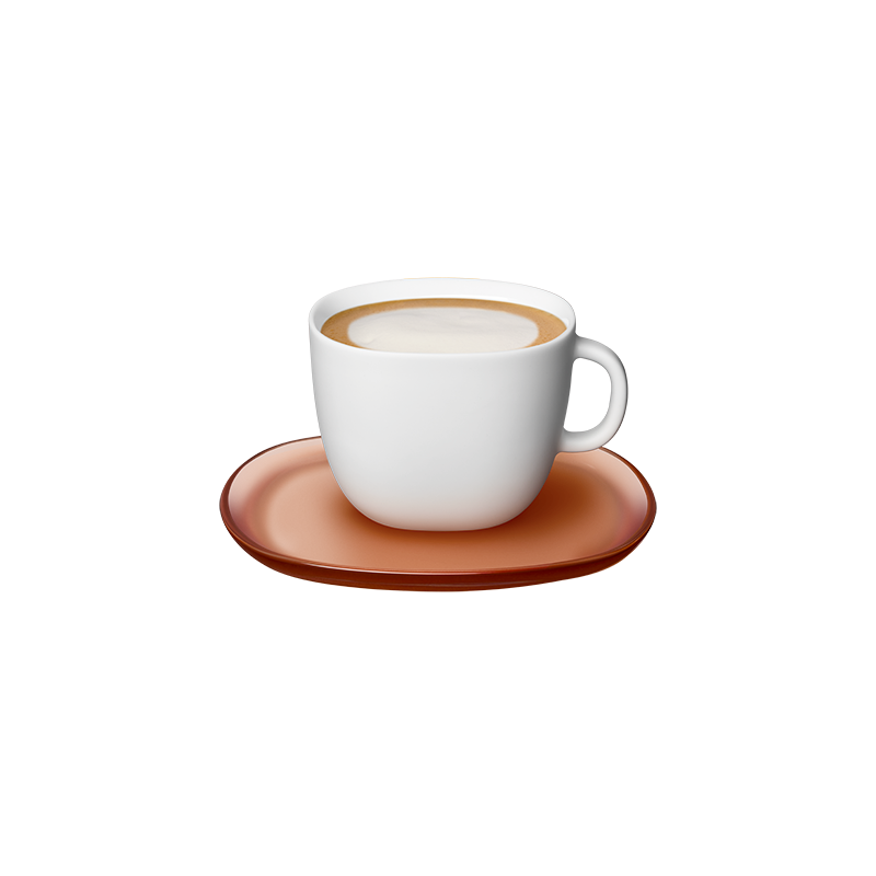 Porcelianiniai puodeliai su lėkštutėmis Lume Cappuccino
