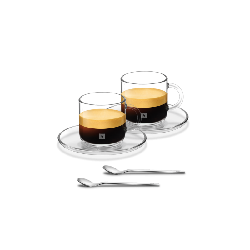CUPS WITH SPOONS AND SAUCERS DOUBLE ESPRESSO CUPS WITH SPOONS AND SAUCERS DOUBLE ESPRESSO