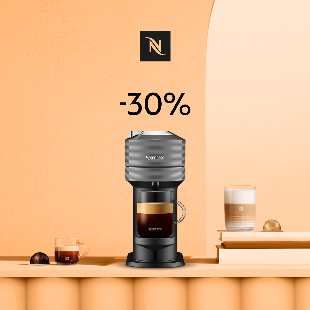 30% DISCOUNT ON THE VERTUO NEXT COFFEE MACHINE WHEN YOU BUY 80 CAPSULES! 