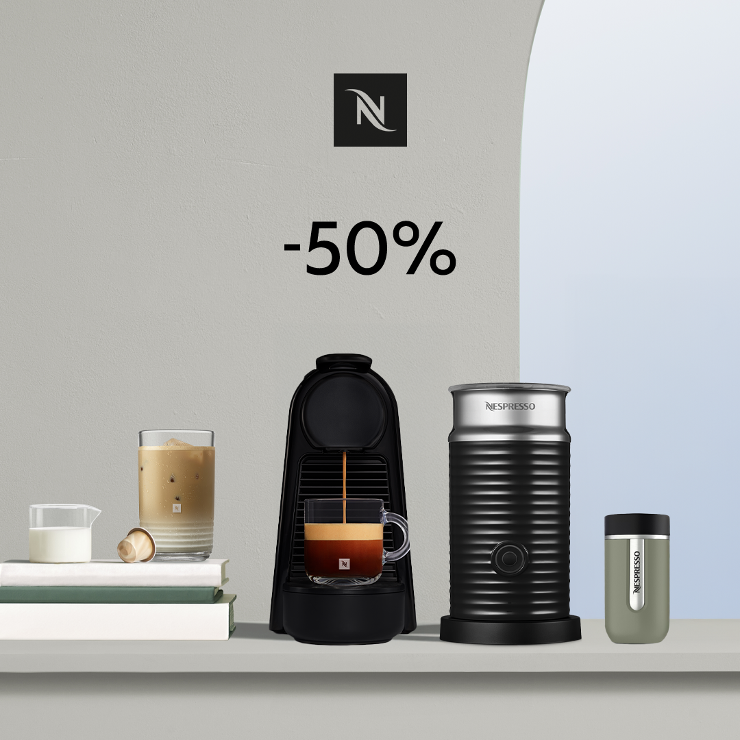 50% DISCOUNT ON THE ESSENZA TRIANGLE + AEROCCINO COFFEE MACHINE WHEN YOU BUY 150 ORIGINAL CAPSULES!
