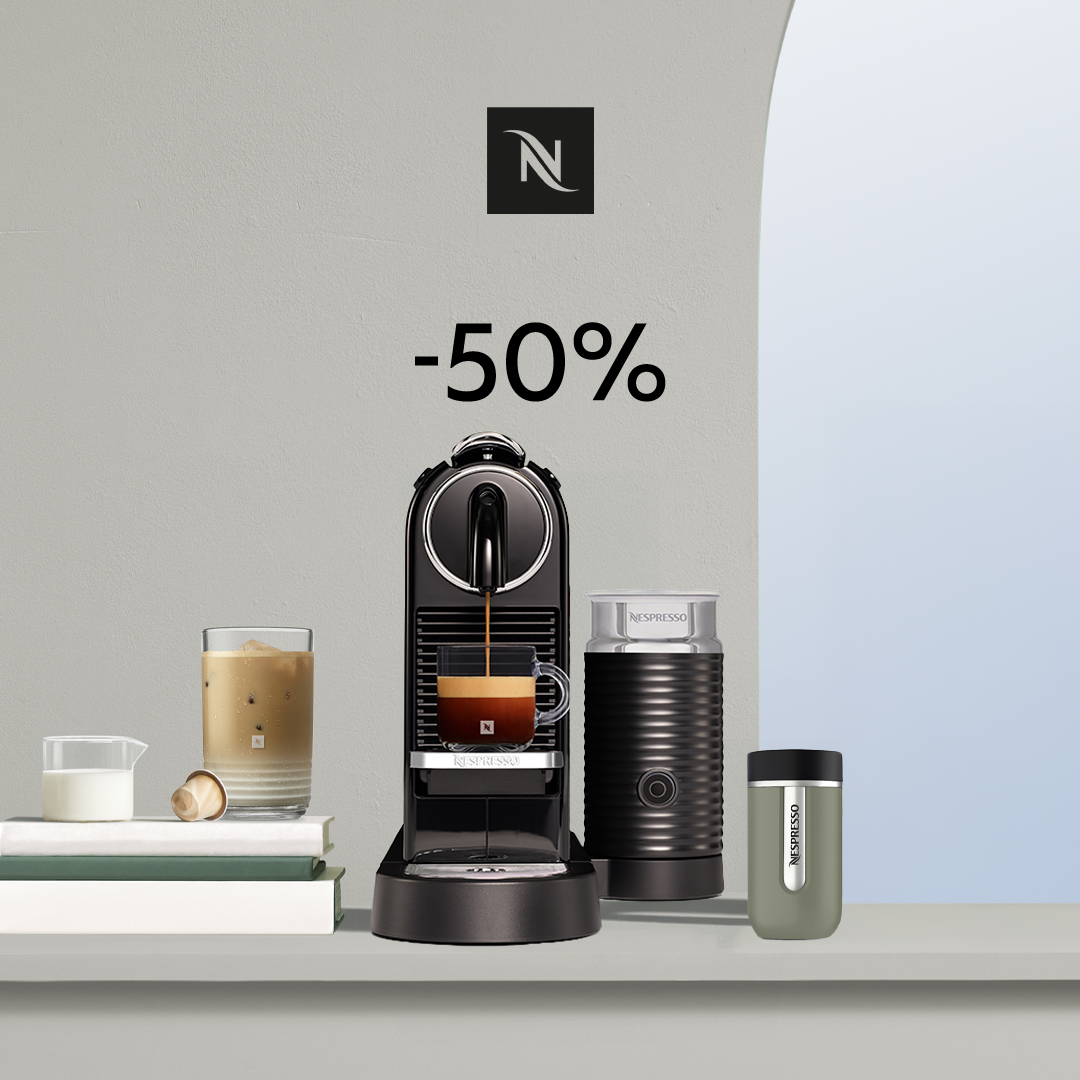 50% DISCOUNT ON THE CITIZ&MILK COFFEE MACHINE WHEN YOU BUY 150 ORIGINAL CAPSULES!