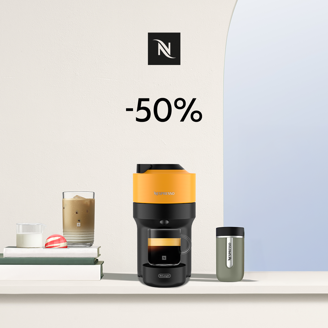 50% DISCOUNT ON THE VERTUO POP COFFEE MACHINE WHEN YOU BUY 100 VERTUO CAPSULES!
