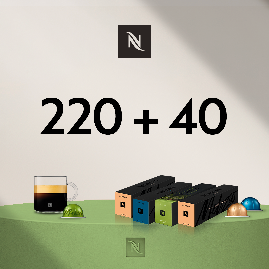 BUY 220 VERTUO CAPS - GET 4 SLEEVES MUG FOR 0,04 EUR