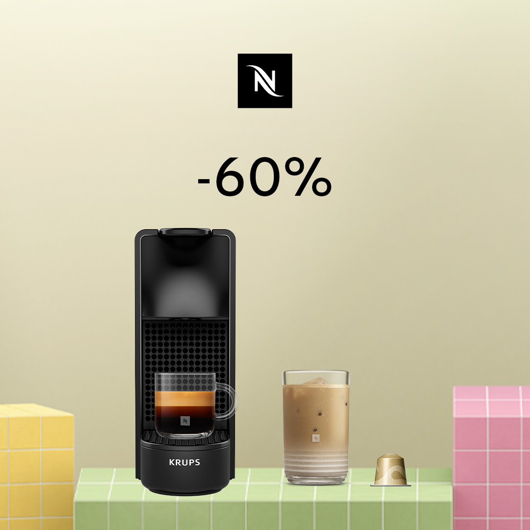 60% DISCOUNT ON THE ESSENZA MINI COFFEE MACHINE WHEN YOU BUY 150 ORIGINAL CAPSULES!