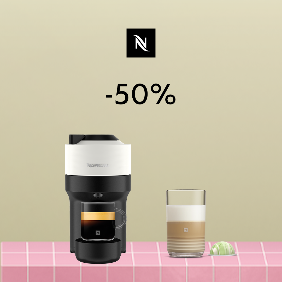 50% DISCOUNT ON THE VERTUO POP COFFEE MACHINE WHEN YOU BUY 100 VERTUO CAPSULES!