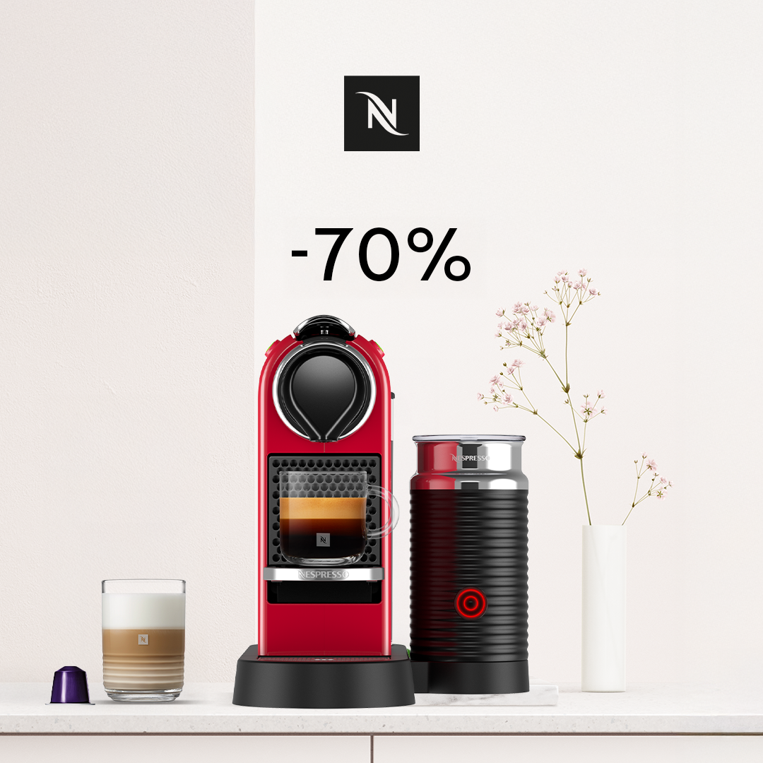 70% DISCOUNT ON THE CITIZ&MILK RED COFFEE MACHINE WHEN YOU BUY 100 ORIGINAL CAPSULES!