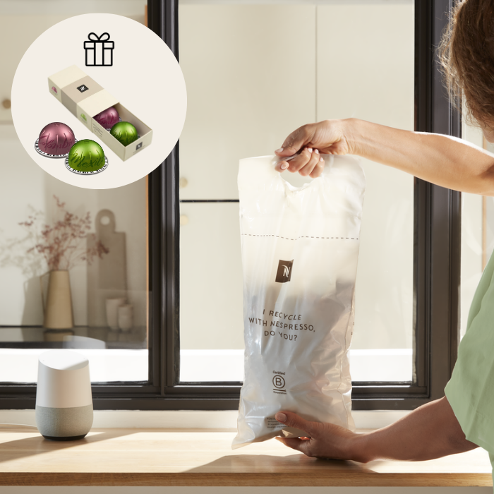 Grąžinkite panaudotas kapsules ir gaukite Nespresso Sampling Kit dovanų*