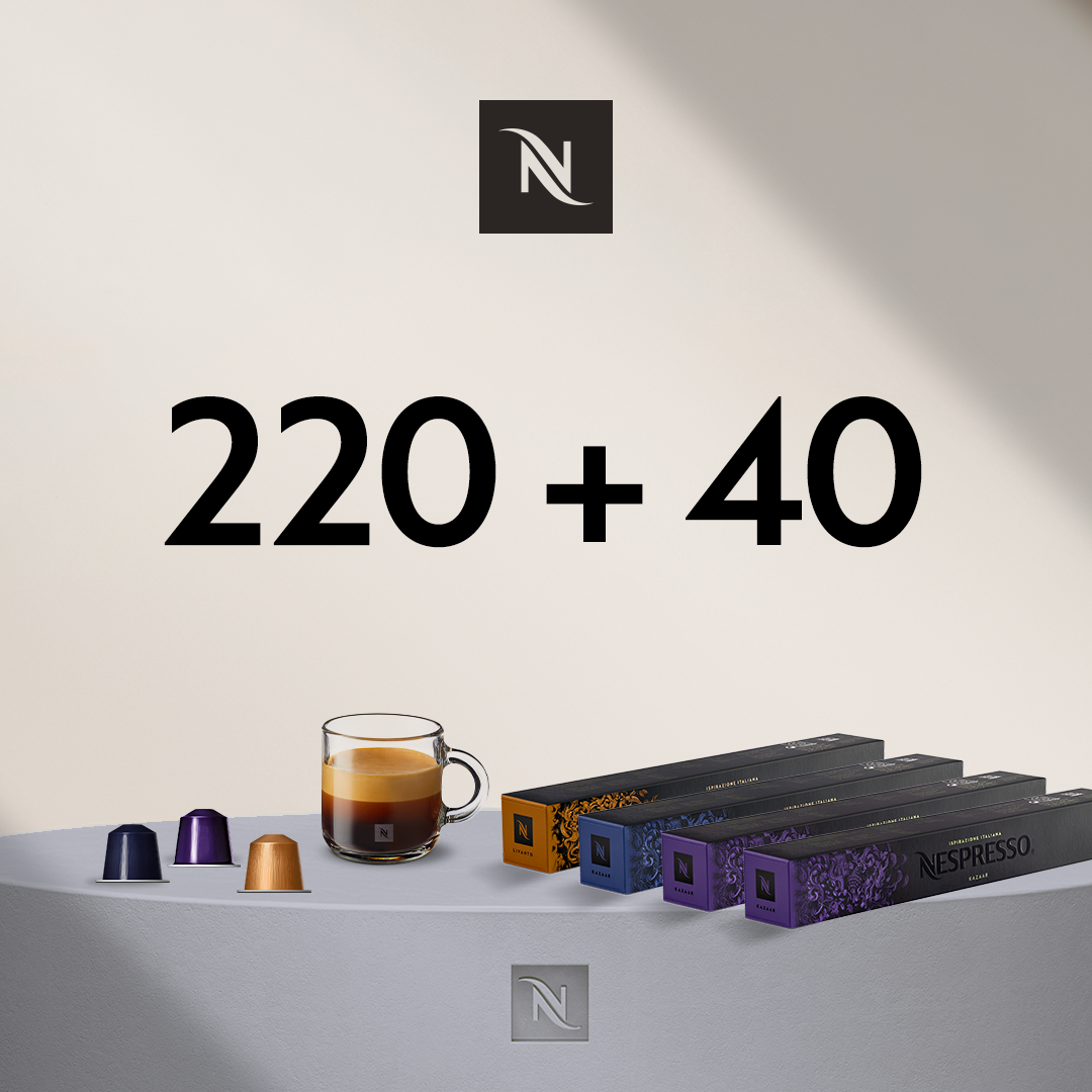 PIRKITE 220 ORIGINAL KAVOS KAPSULIŲ – GAUKITE 4 PAKUOTES ISPIRAZIONE ITALIANA UŽ 0,04 EUR 