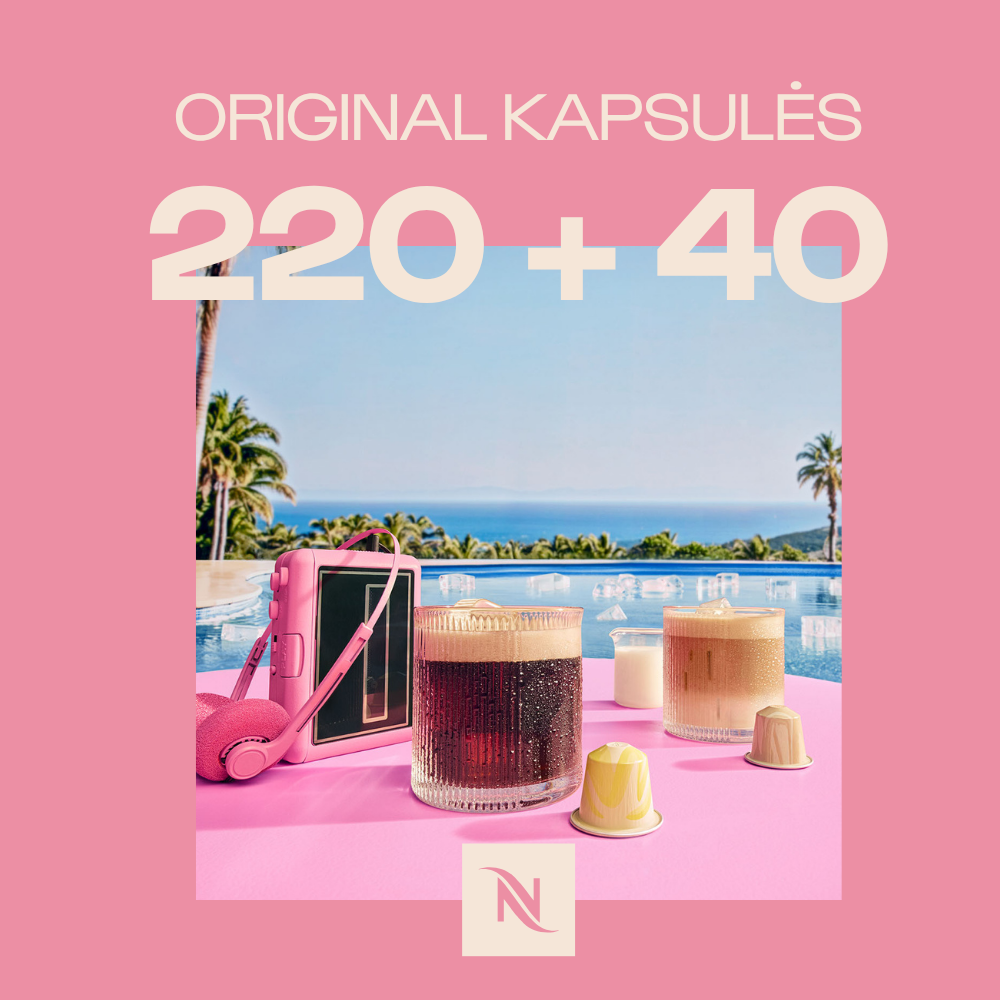 PIRKITE 220 ORIGINAL KAVOS KAPSULIŲ – GAUKITE 4 PAKUOTES ISPIRAZIONE ITALIANA UŽ 0,04 EUR 