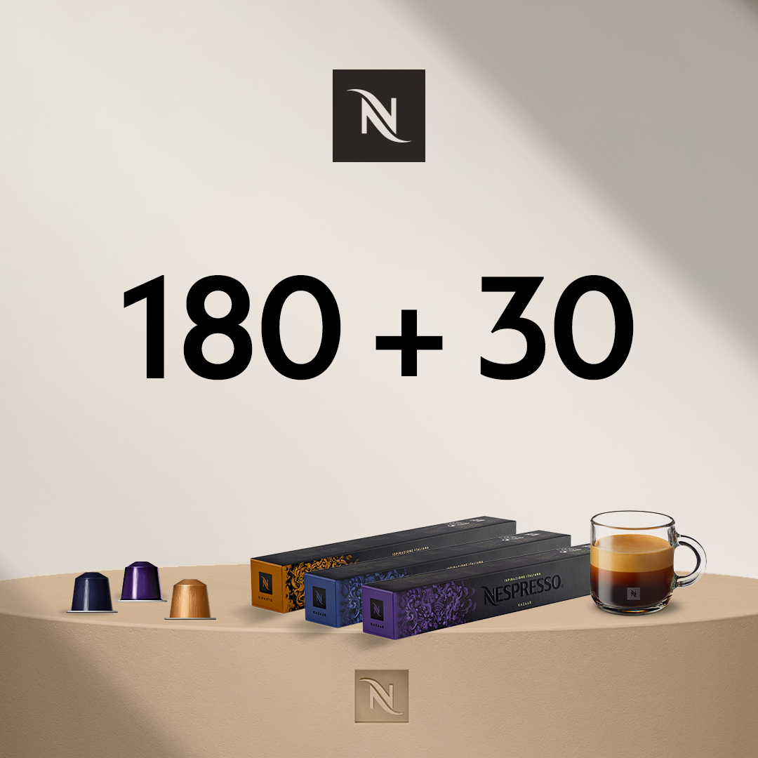 PIRKITE 180 ORIGINAL KAVOS KAPSULIŲ – GAUKITE 3 PAKUOTES ISPIRAZIONE ITALIANA UŽ 0,03 EUR 