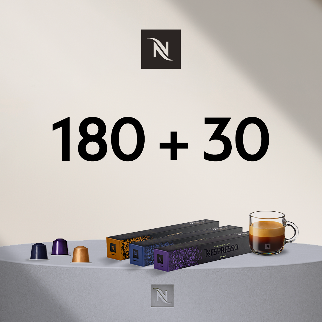 PIRKITE 180 ORIGINAL KAVOS KAPSULIŲ – GAUKITE 3 PAKUOTES ISPIRAZIONE ITALIANA UŽ 0,03 EUR 