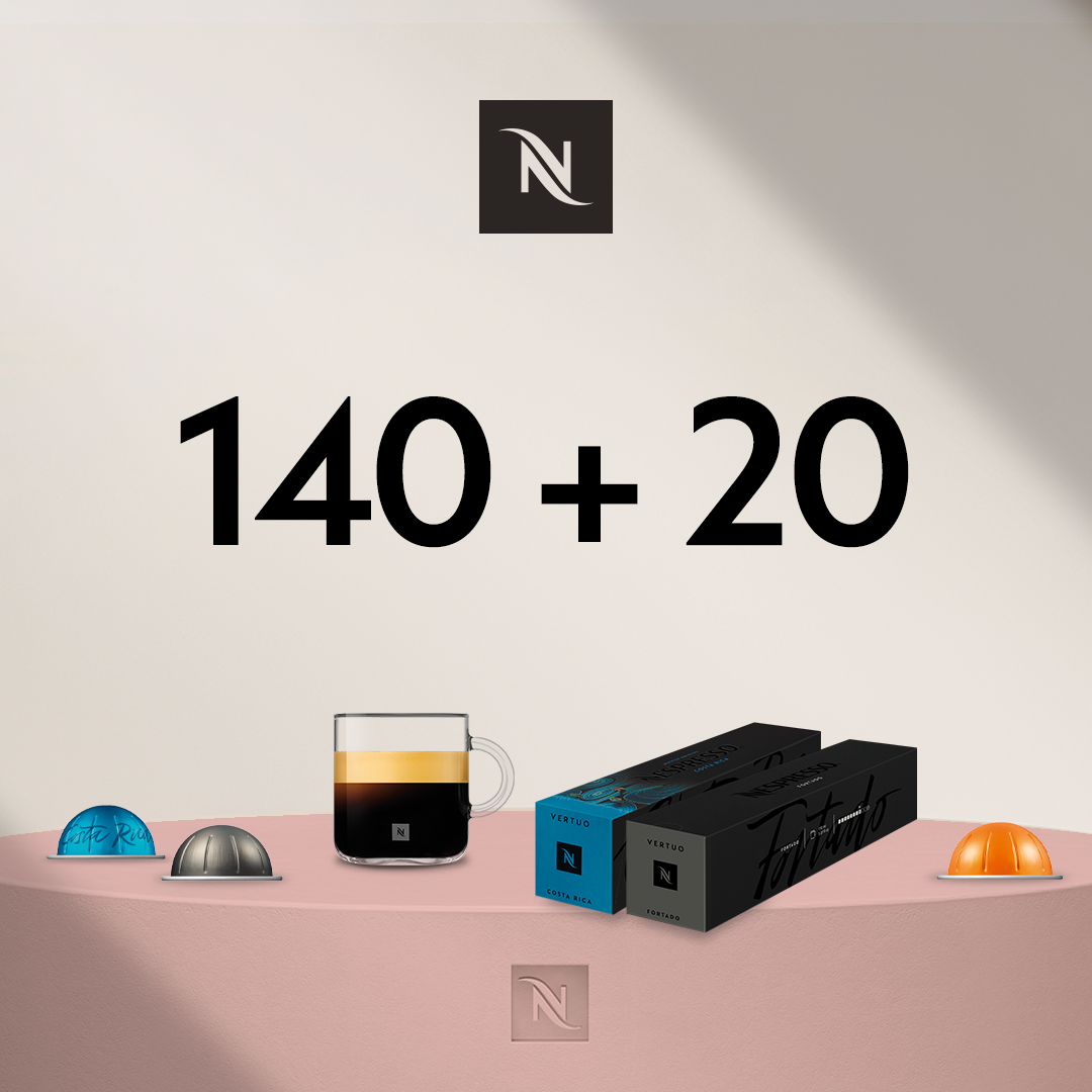 PIRKITE 140 VERTUO KAVOS KAPSULIŲ – GAUKITE 2 PAKUOTES GRAN LUNGOS UŽ 0,02 EUR 