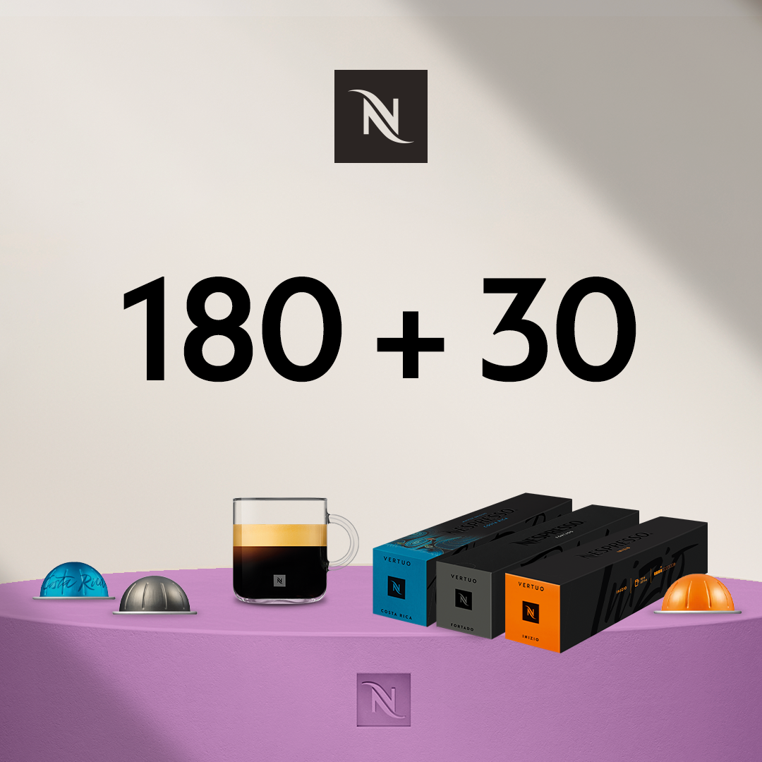 PIRKITE 180 VERTUO KAVOS KAPSULIŲ – GAUKITE 3 PAKUOTES GRAN LUNGOS UŽ 0,03 EUR 