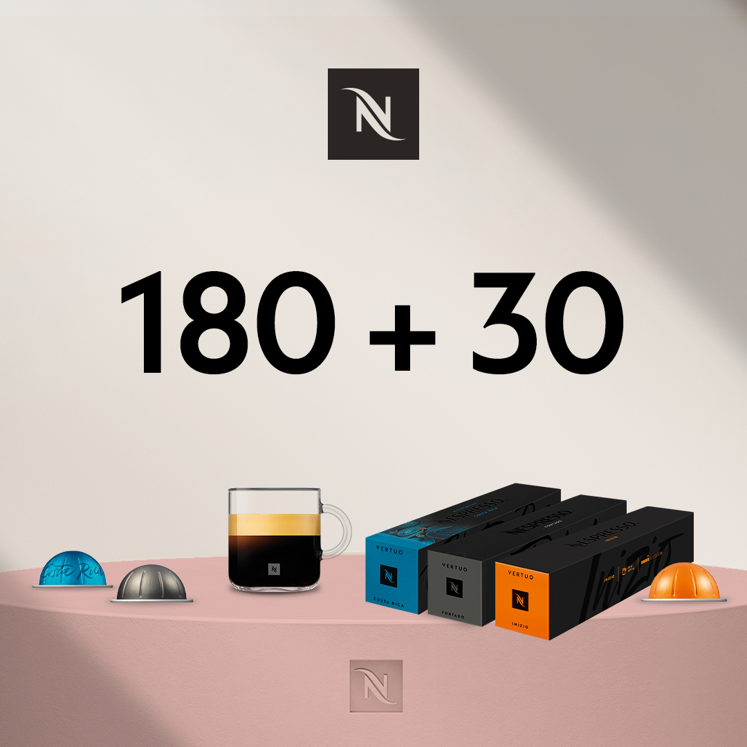 PIRKITE 180 VERTUO KAVOS KAPSULIŲ – GAUKITE 3 PAKUOTES GRAN LUNGOS UŽ 0,03 EUR 