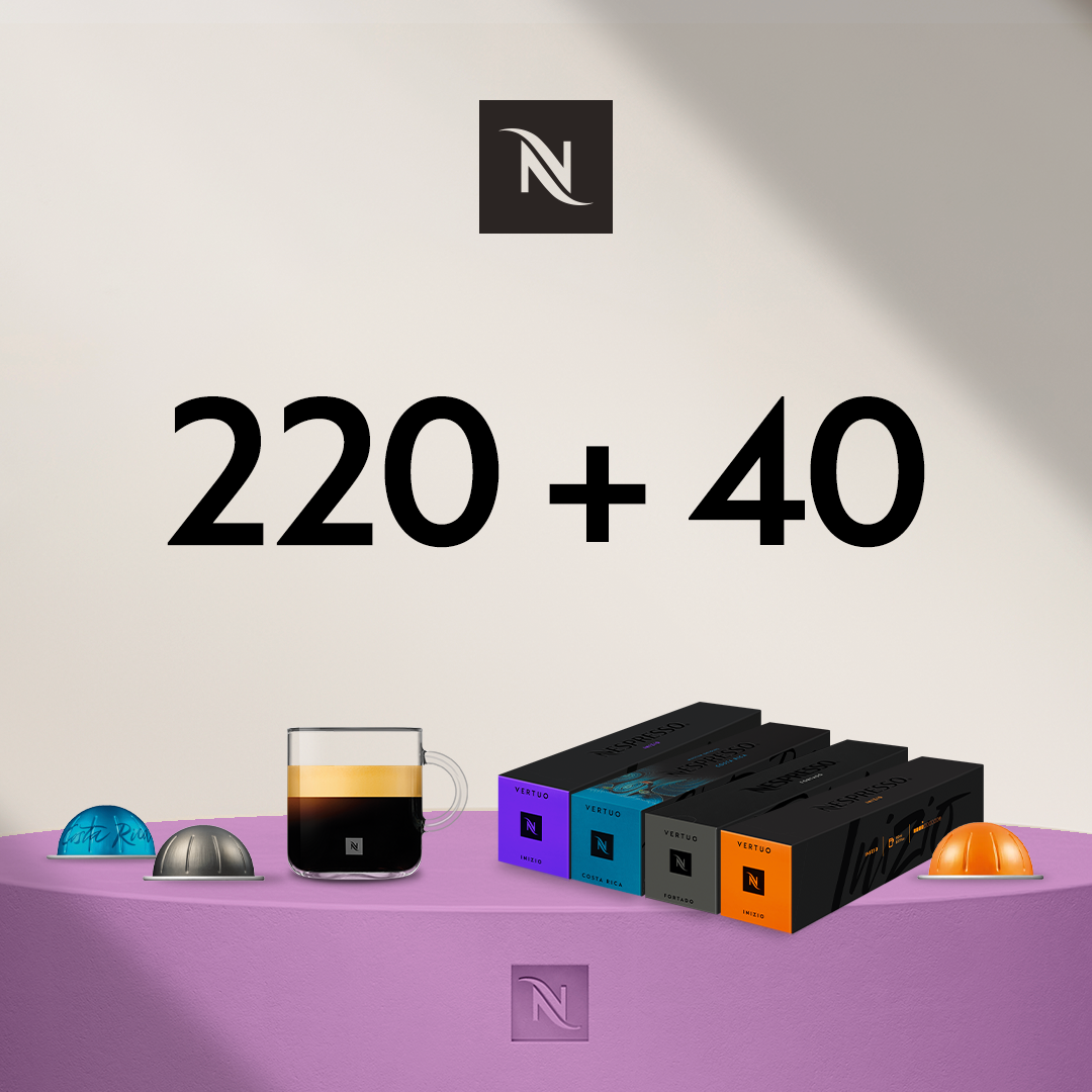 BUY 220  VERTUO CAPS - GET 4 SLEEVES GRAN LUNGOS FOR  0,04 EUR