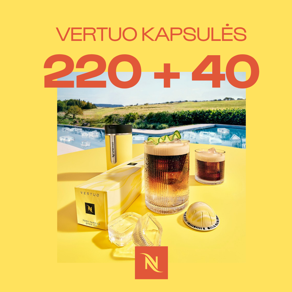 PIRKITE 220 VERTUO KAVOS KAPSULIŲ – GAUKITE 4 PAKUOTES GRAN LUNGOS UŽ 0,04 EUR 