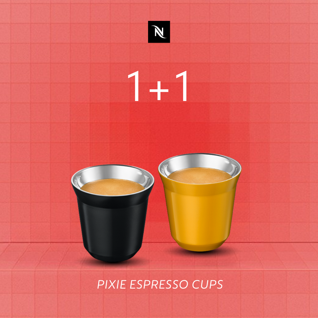 BUY 100 ORIGINAL OR 80 VERTUO CAPSULES - GET 2 PIXIE ESPRESSO CUPS FOR THE PRICE OF ONE