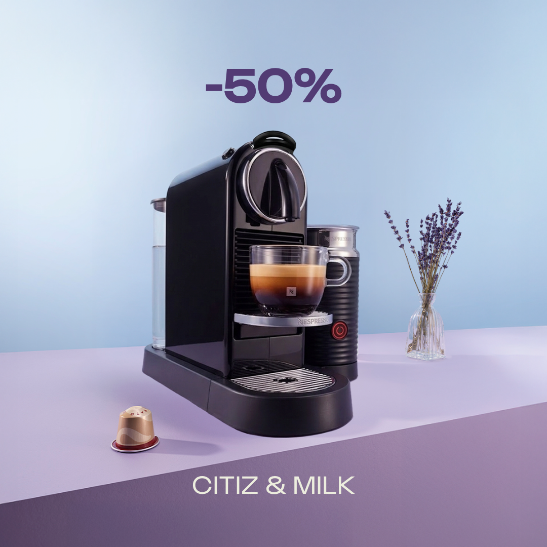 -50% KAVOS APARATUI CITIZ&MILK, PERKANT 160 ORIGINAL KAPSULIŲ