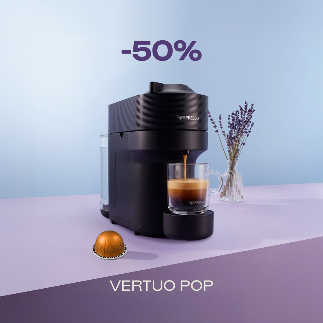 50% OFF THE VERTUO POP COFFEE MACHINE WHEN YOU BUY 80 VERTUO CAPSULES