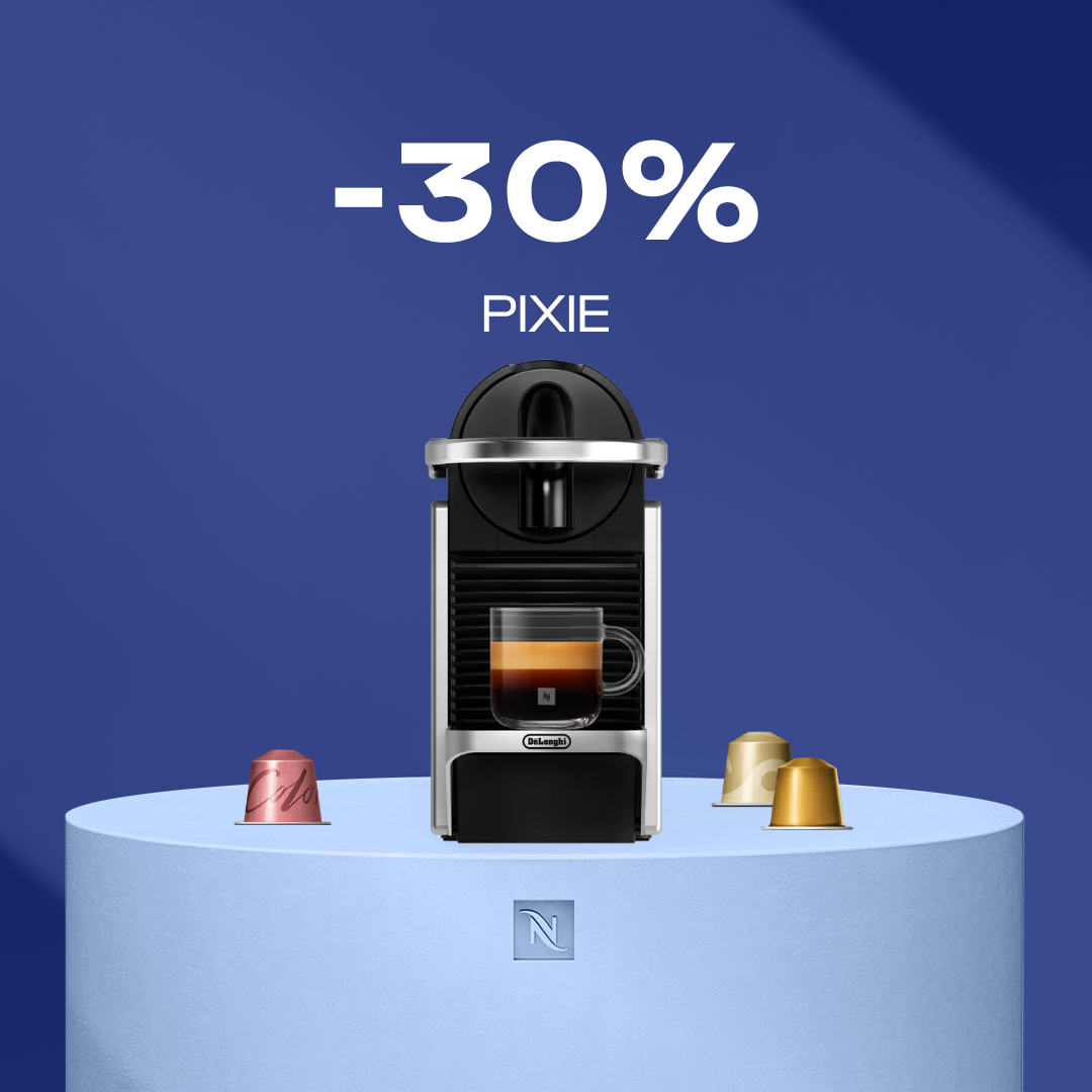 -30% KAVOS APARATUI PIXIE, PERKANT 160 ORIGINAL KAPSULIŲ