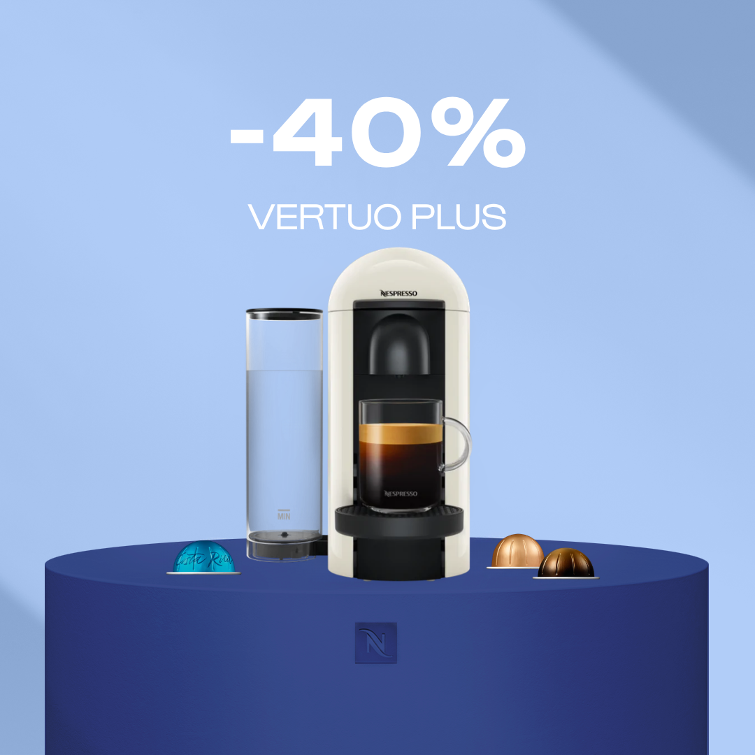 40% OFF THE VERTUO PLUS COFFEE MACHINE WHEN YOU BUY 80 VERTUO CAPSULES 40% OFF THE VERTUO PLUS COFFEE MACHINE WHEN YOU BUY 80 VERTUO CAPSULES