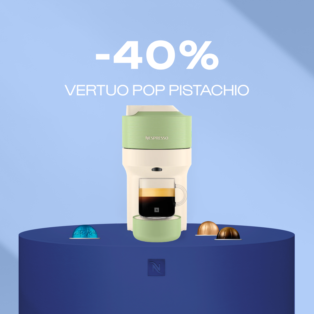 40% OFF THE VERTUO POP PISTACHIO COFFEE MACHINE WHEN YOU BUY 80 VERTUO CAPSULES