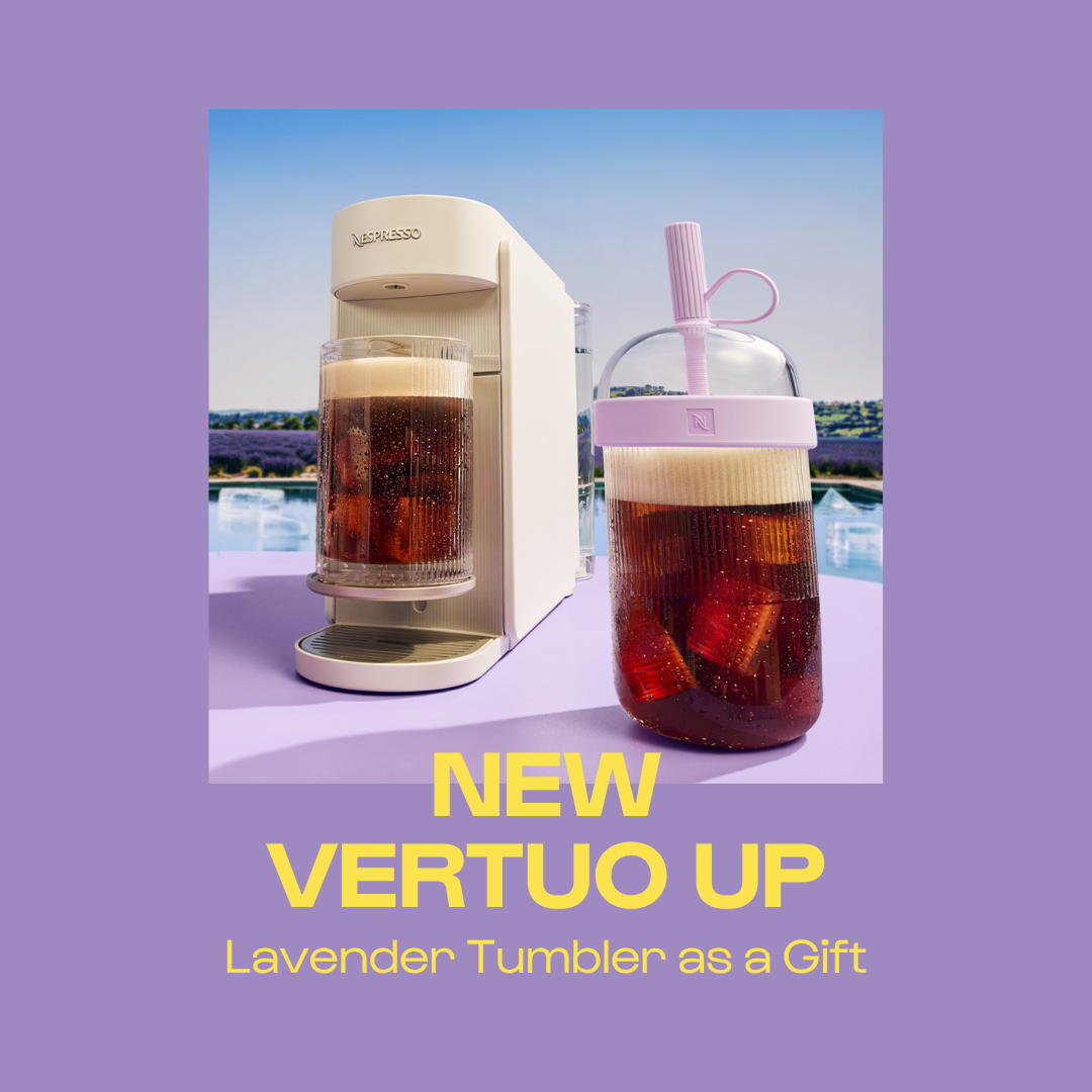 BUY NEW VERTUO UP COFFEE MACHINE AND GET LAVENDER TUMBLER AS A GIFT BUY NEW VERTUO UP COFFEE MACHINE AND GET LAVENDER TUMBLER AS A GIFT