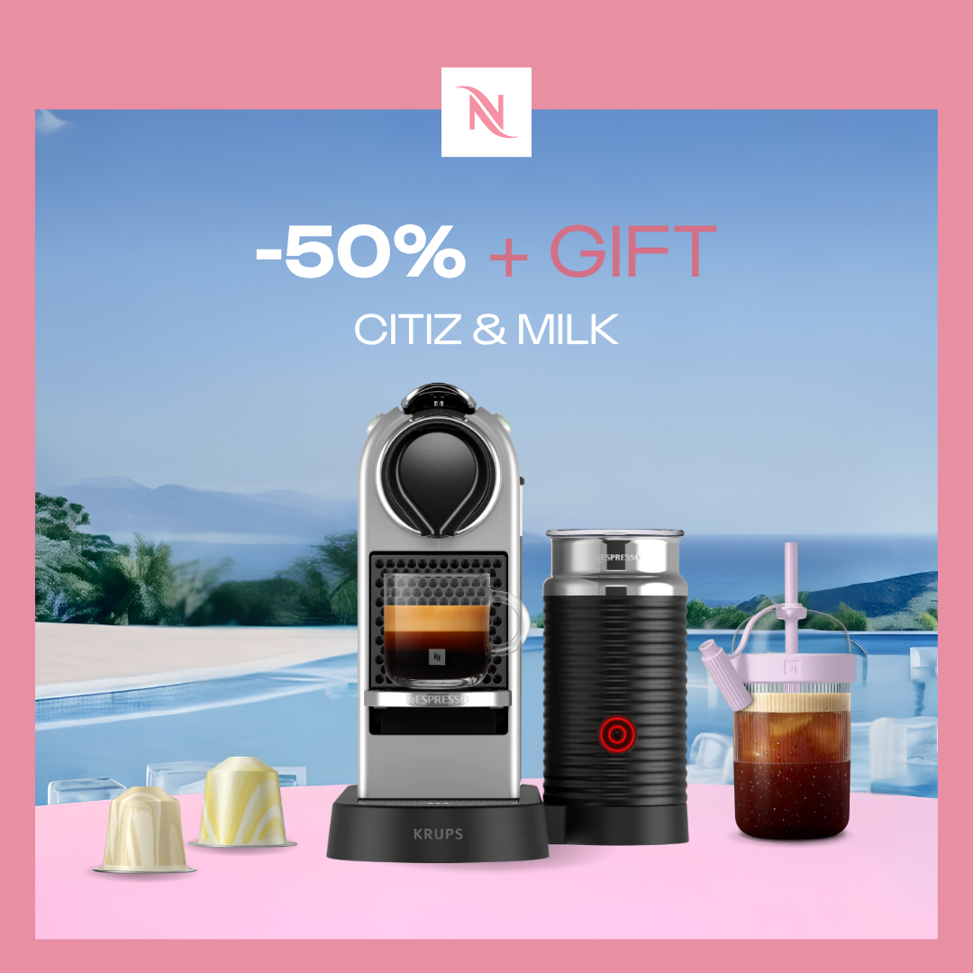 -50% OFF THE CITIZ & MILK COFFEE MACHINE WHEN YOU BUY 200 ORIGINAL CAPSULES + FREE TASTING KIT