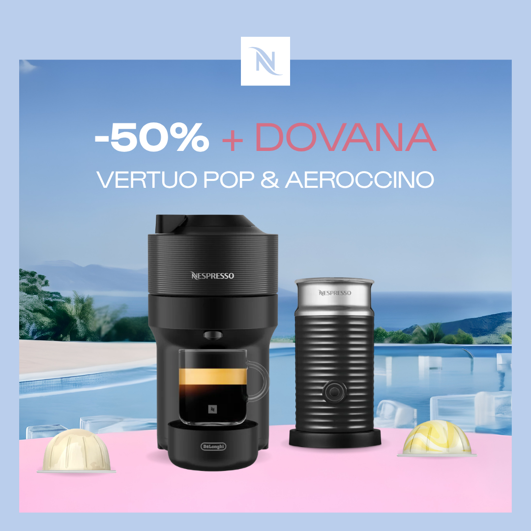 -50% KAVOS APARATUI VERTUO POP & AEROCCINO, PERKANT 100 VERTUO KAPSULIŲ + DEGUSTACINIS RINKINYS DOVANŲ