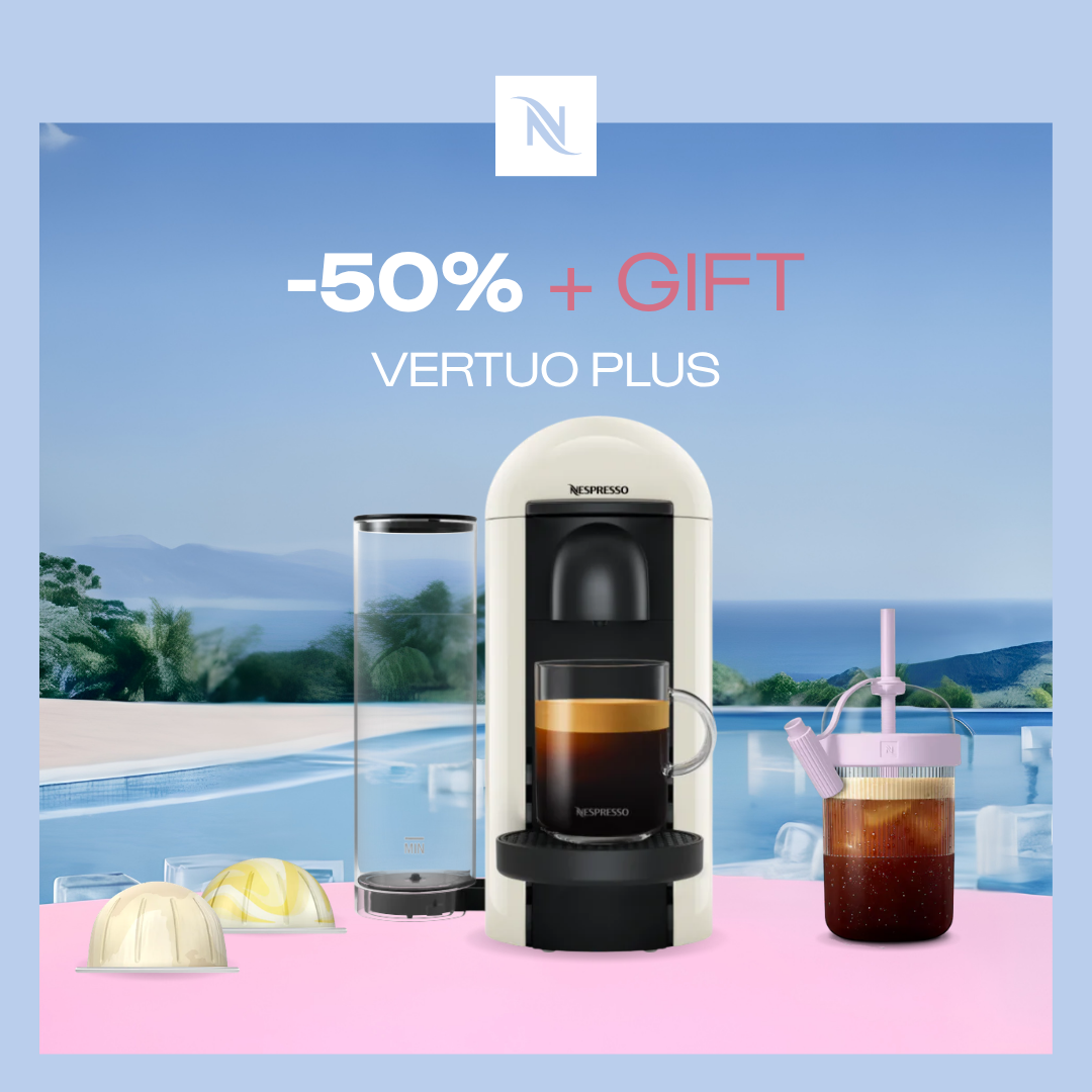 -50% OFF THE VERTUO PLUS COFFEE MACHINE WHEN YOU BUY 100 VERTUO CAPSULES + FREE TASTING KIT
