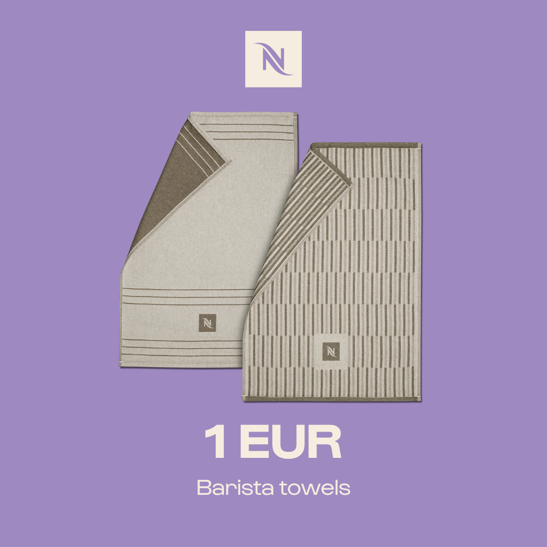 BUY 80 VERTUO CAPSULES AND GET A BARISTA TOWELS FOR 1 EUR