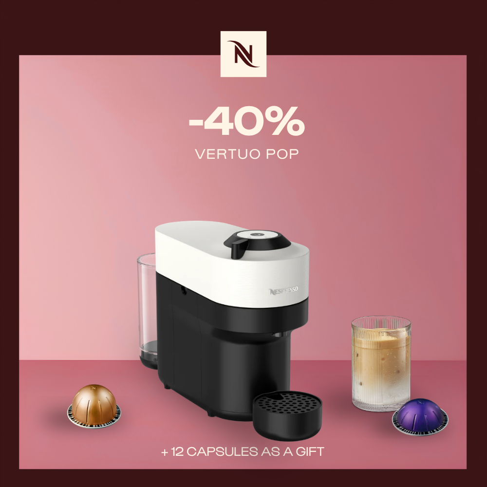 -40% OFF THE VERTUO POP COFFEE MACHINE WHEN YOU BUY 80 VERTUO CAPSULES + FREE TASTING KIT
