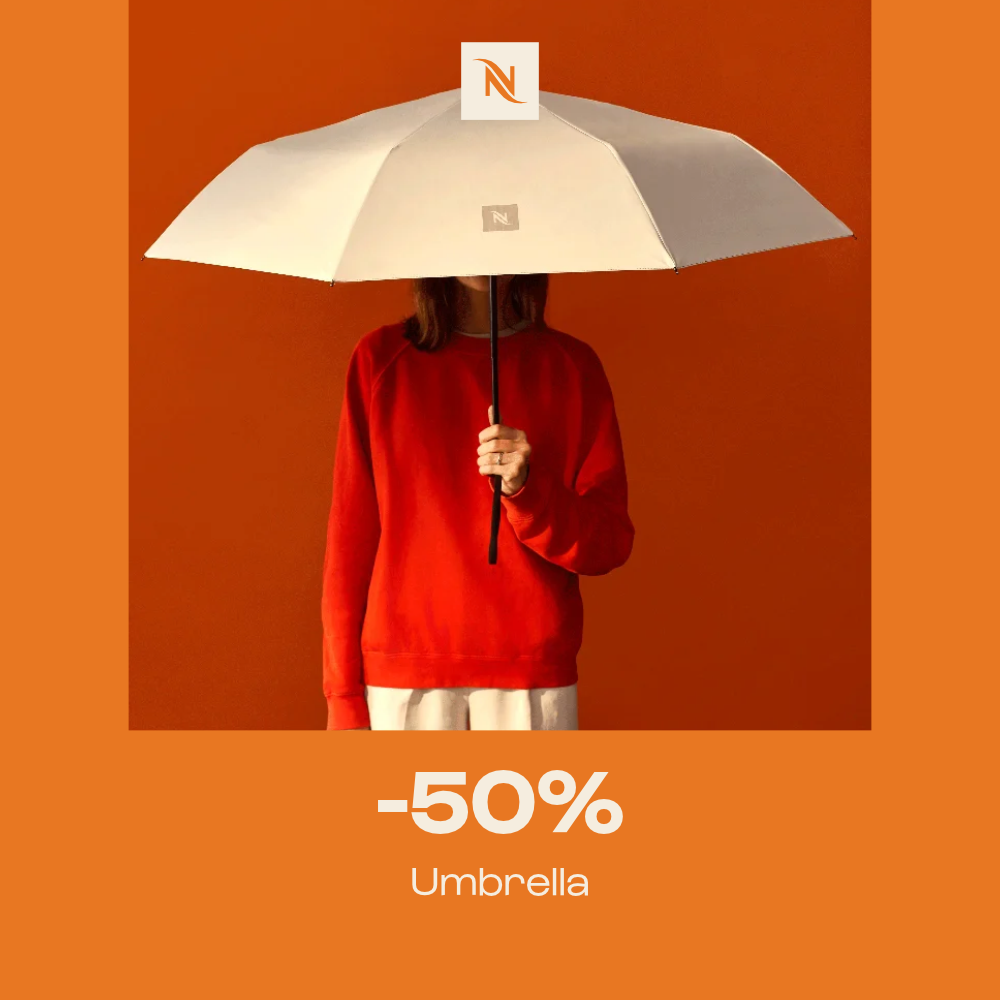 BUY 80 VERTUO CAPSULES AND GET AN UMBRELLA 50% OFF BUY 80 VERTUO CAPSULES AND GET AN UMBRELLA 50% OFF
